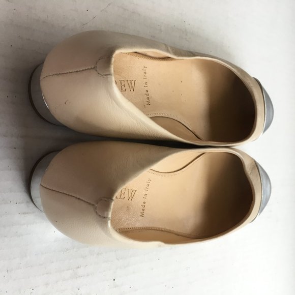 J.Crew's Janey Metallic Cap-Toe Flats Shoes Size 6 - Picture 5 of 7